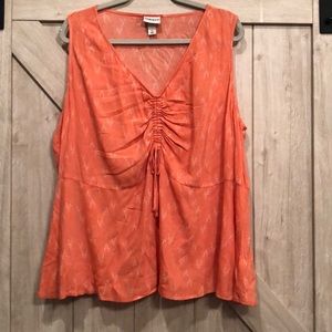 Peachy Coral Sleeveless Blouse
